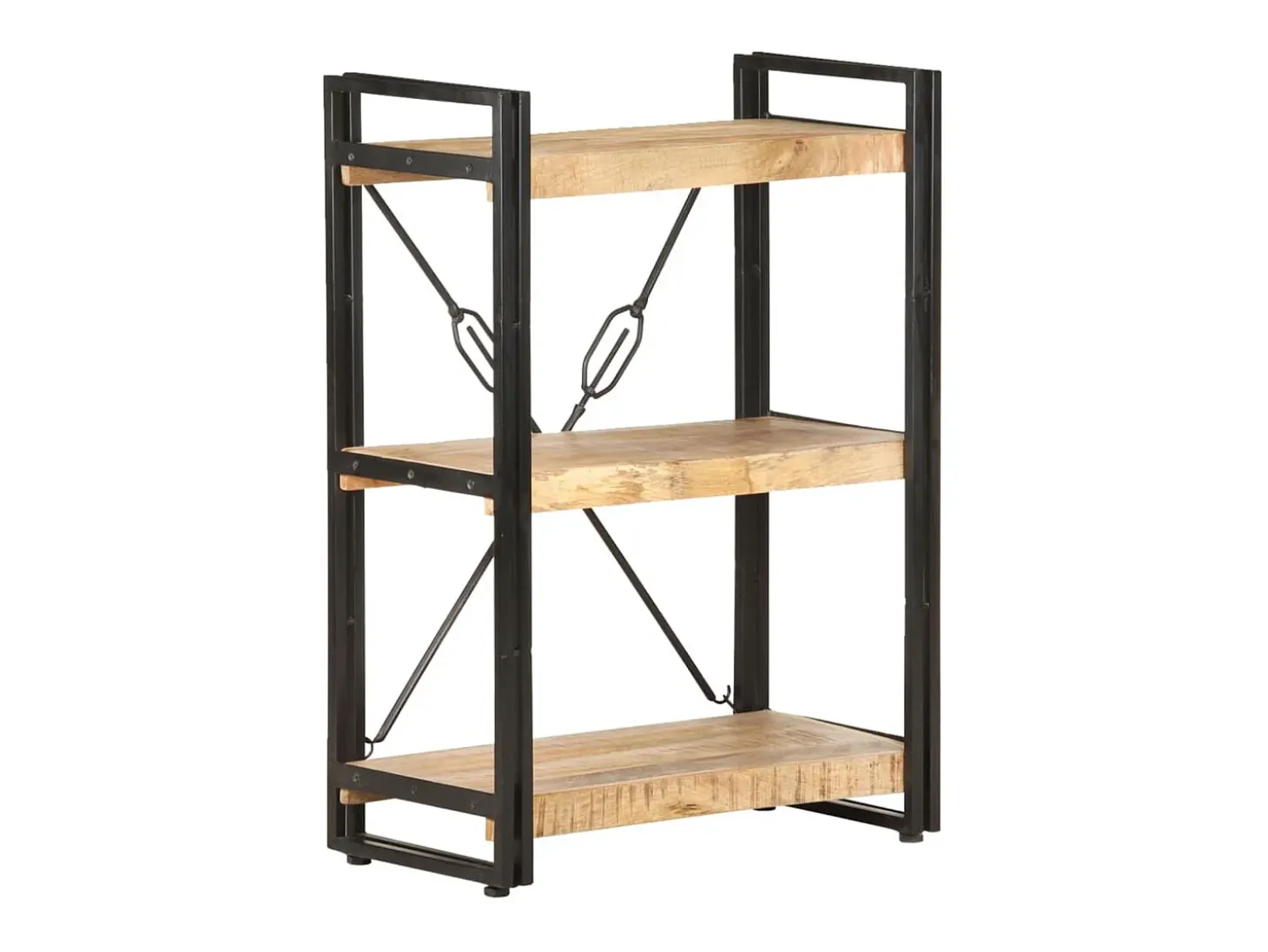 Estantería de 3 niveles de madera maciza de mango 60x30x80 cm