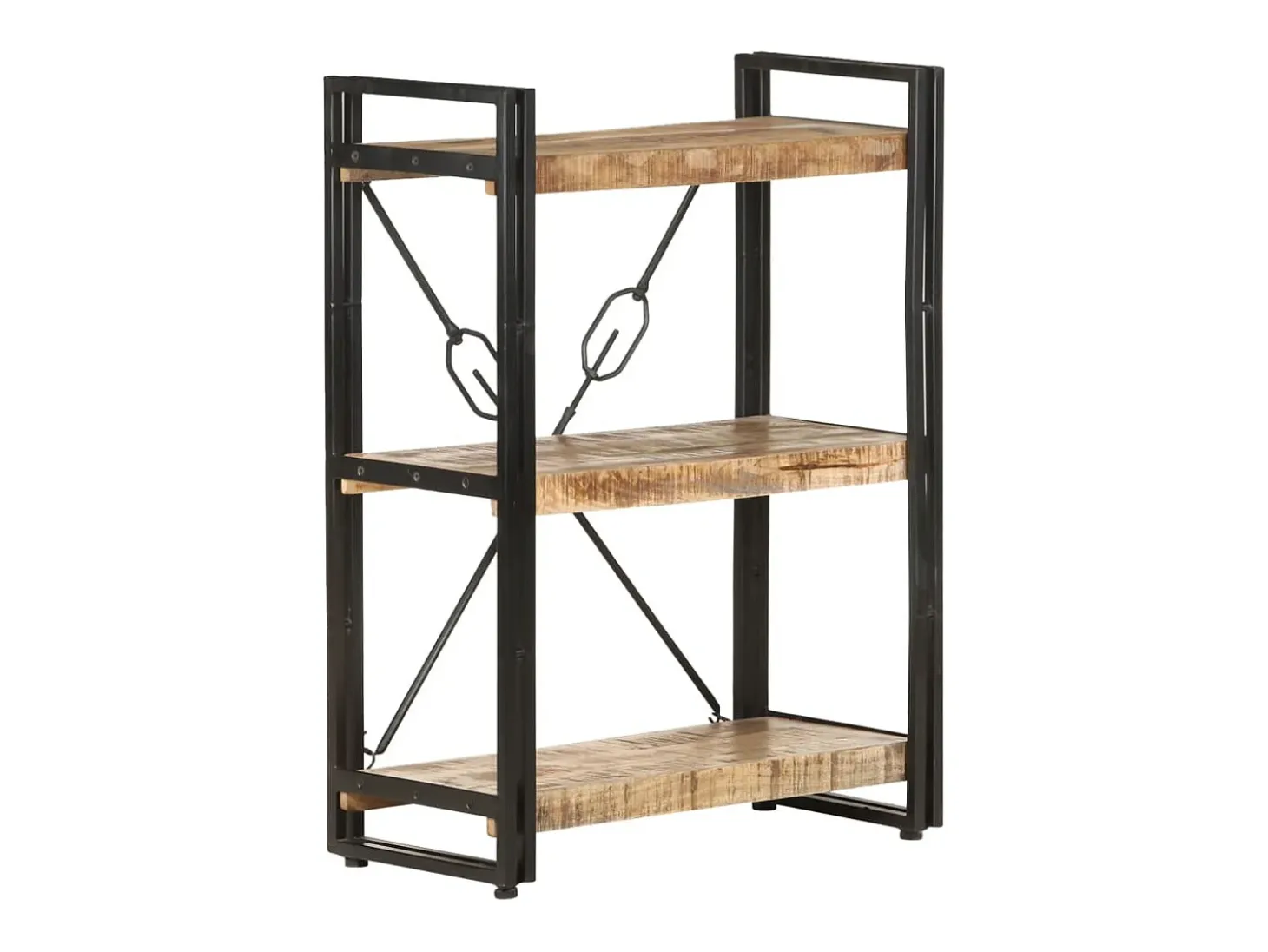 Estantería de 3 niveles de madera maciza de mango 60x30x80 cm