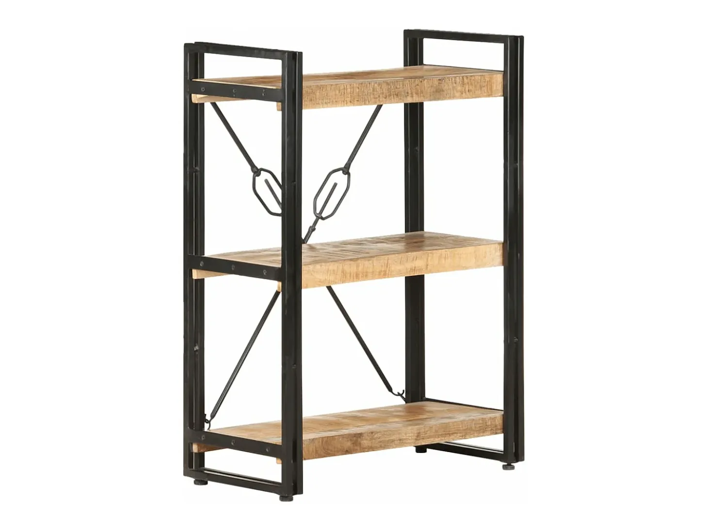 Estantería de 3 niveles de madera maciza de mango 60x30x80 cm