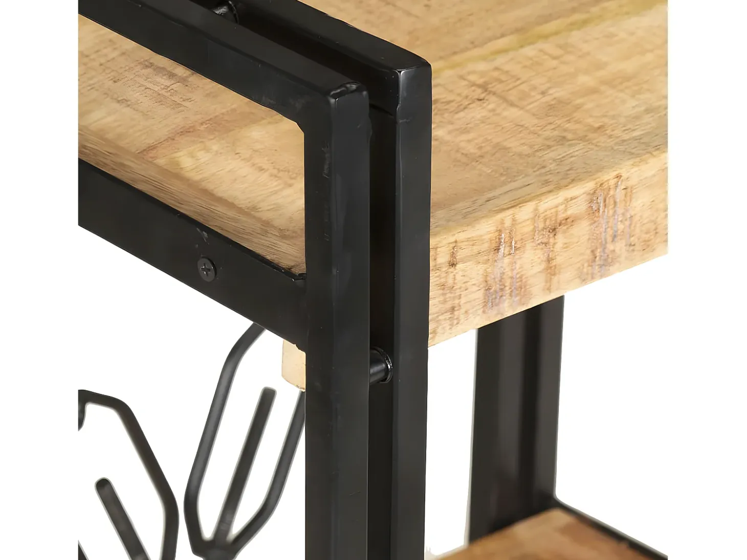 Estantería de 3 niveles de madera maciza de mango 60x30x80 cm