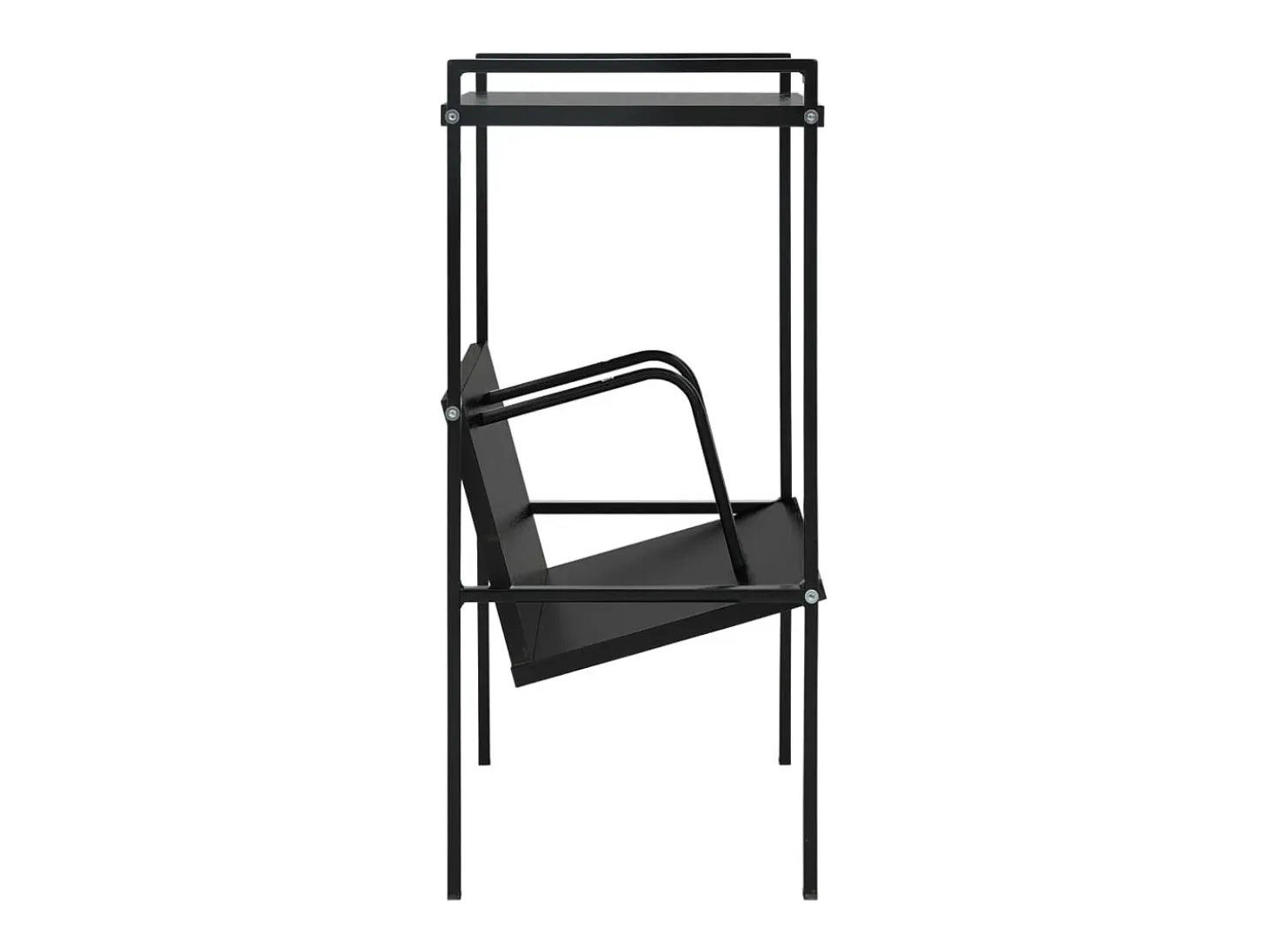 Estantería de 2 niveles de aglomerado negro 52x28x59 cm
