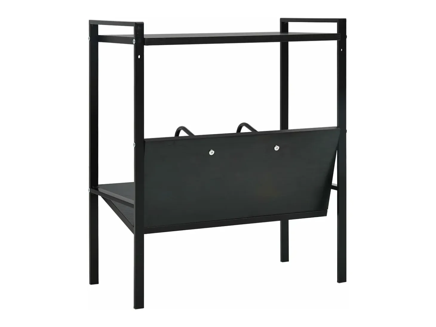 Estantería de 2 niveles de aglomerado negro 52x28x59 cm