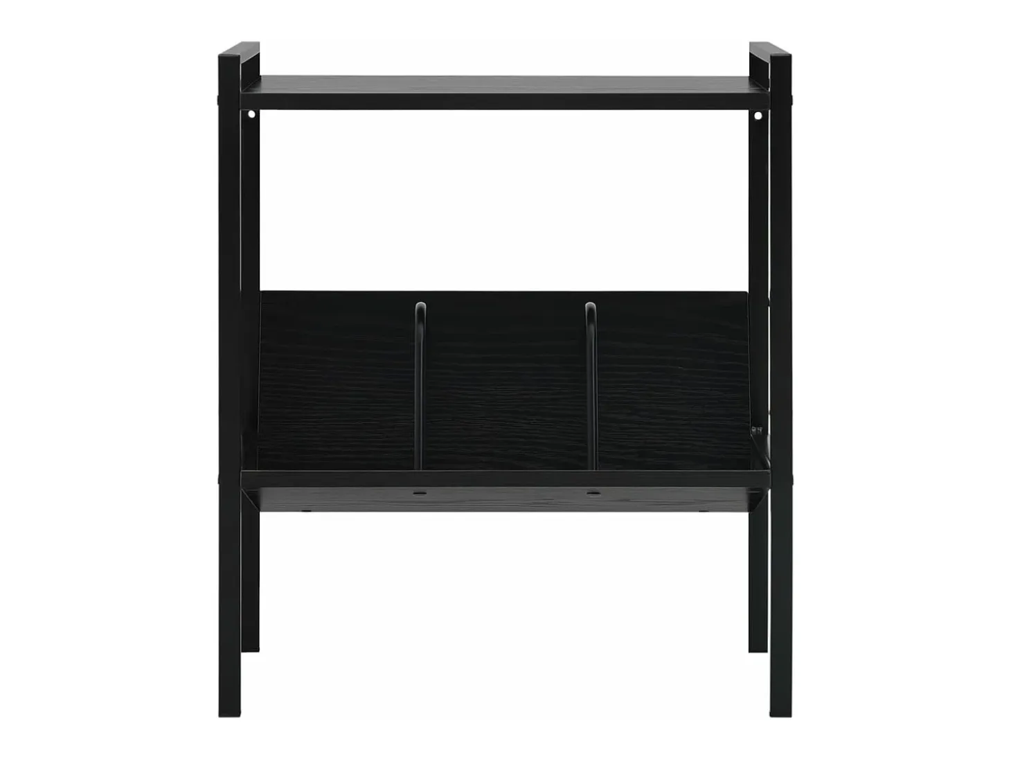 Estantería de 2 niveles de aglomerado negro 52x28x59 cm