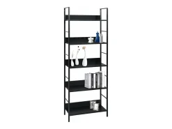Estantería de 5 niveles de aglomerado negro 60x27,6x158,5 cm