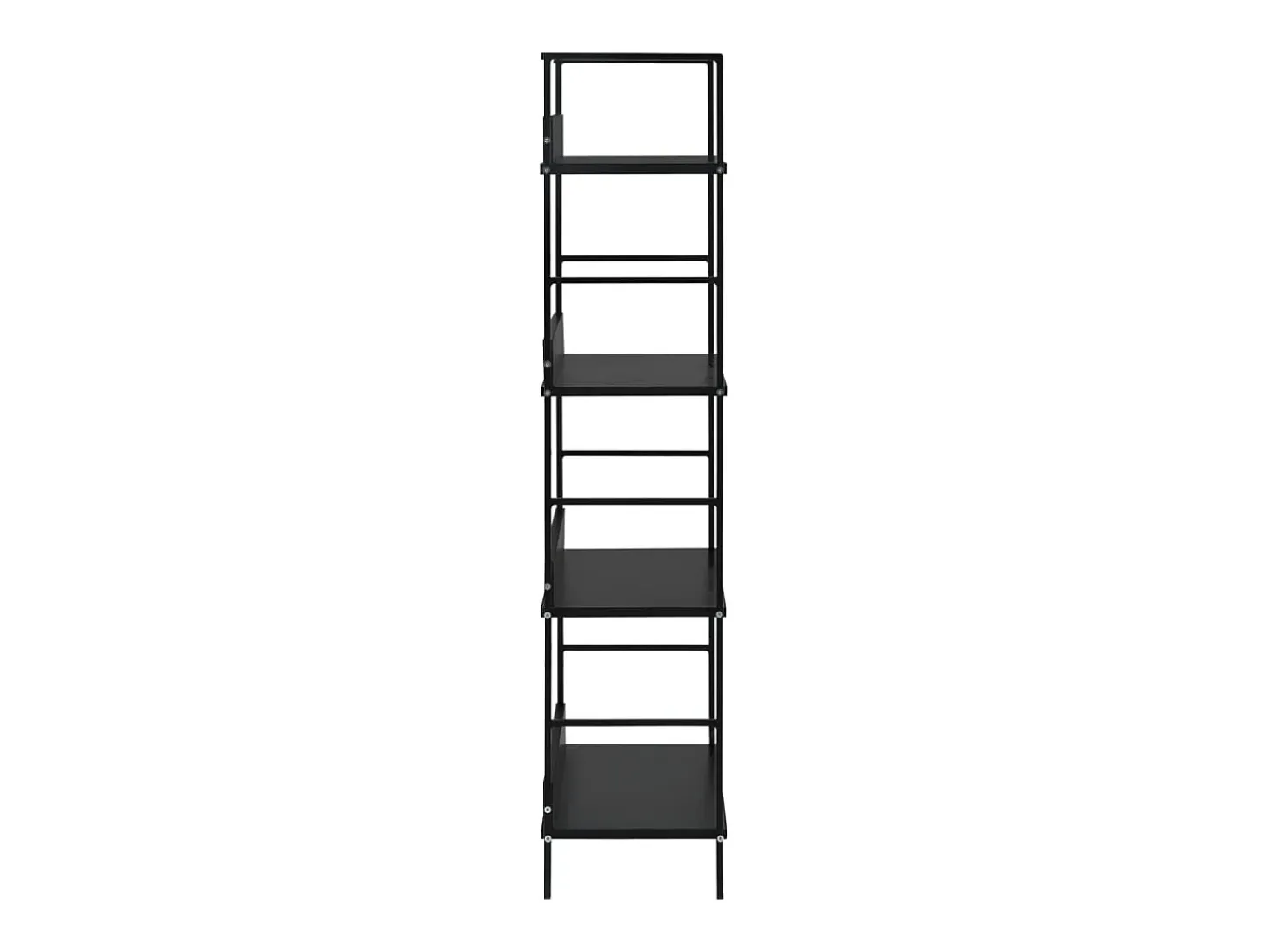 Estantería de 4 niveles de aglomerado negro 60x27,6x124,5 cm