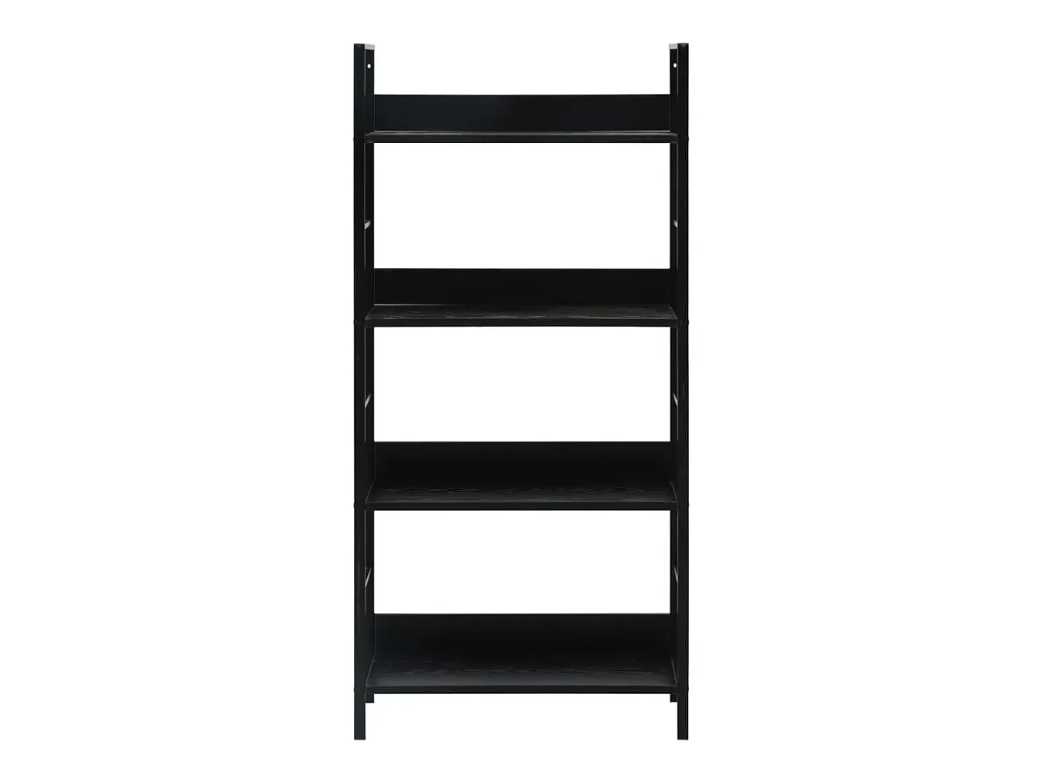 Estantería de 4 niveles de aglomerado negro 60x27,6x124,5 cm