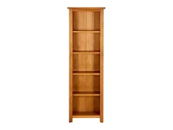 Estantería de 5 niveles de madera maciza de roble 45x22x140 cm