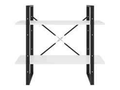 Estantería de 2 niveles madera contrachapada blanco 80x30x70 cm