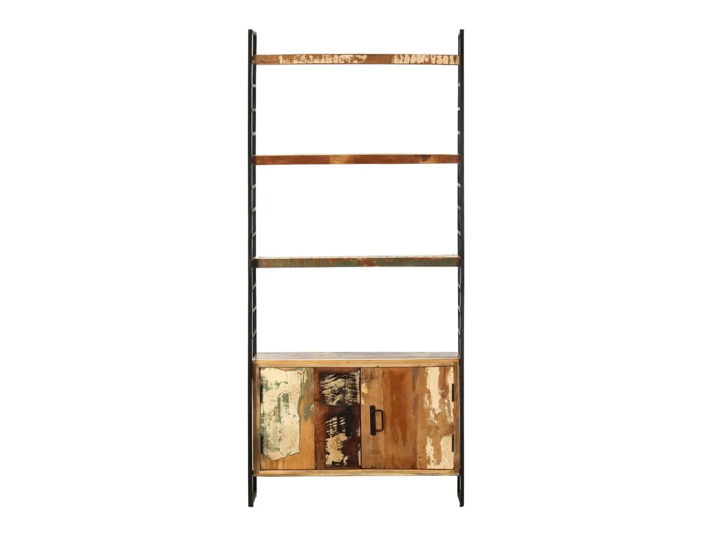 Estantería de 4 niveles madera maciza reciclada 80x30x180 cm