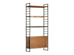 Estantería de 4 niveles madera maciza reciclada 80x30x180 cm