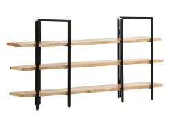 Estantería de 3 niveles madera maciza de mango 160x31x80 cm