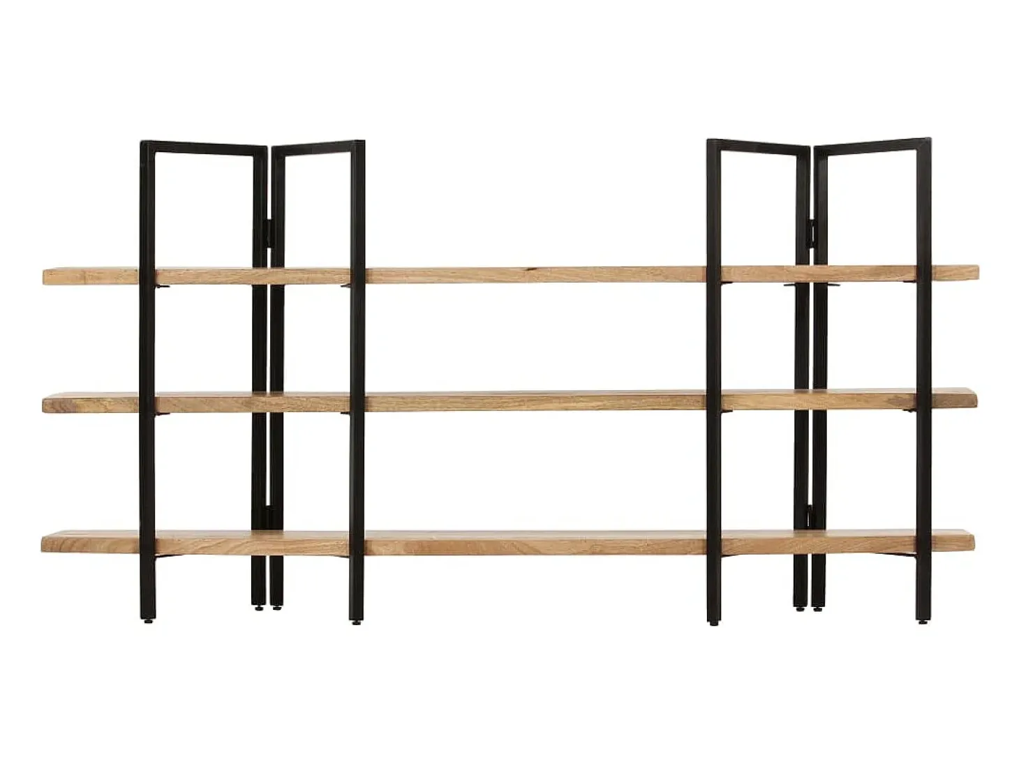 Estantería de 3 niveles madera maciza de mango 160x31x80 cm