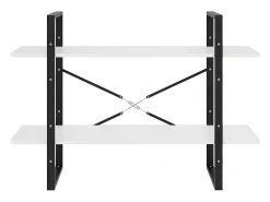 Estantería de 2 niveles madera contrachapada blanco 100x30x70cm