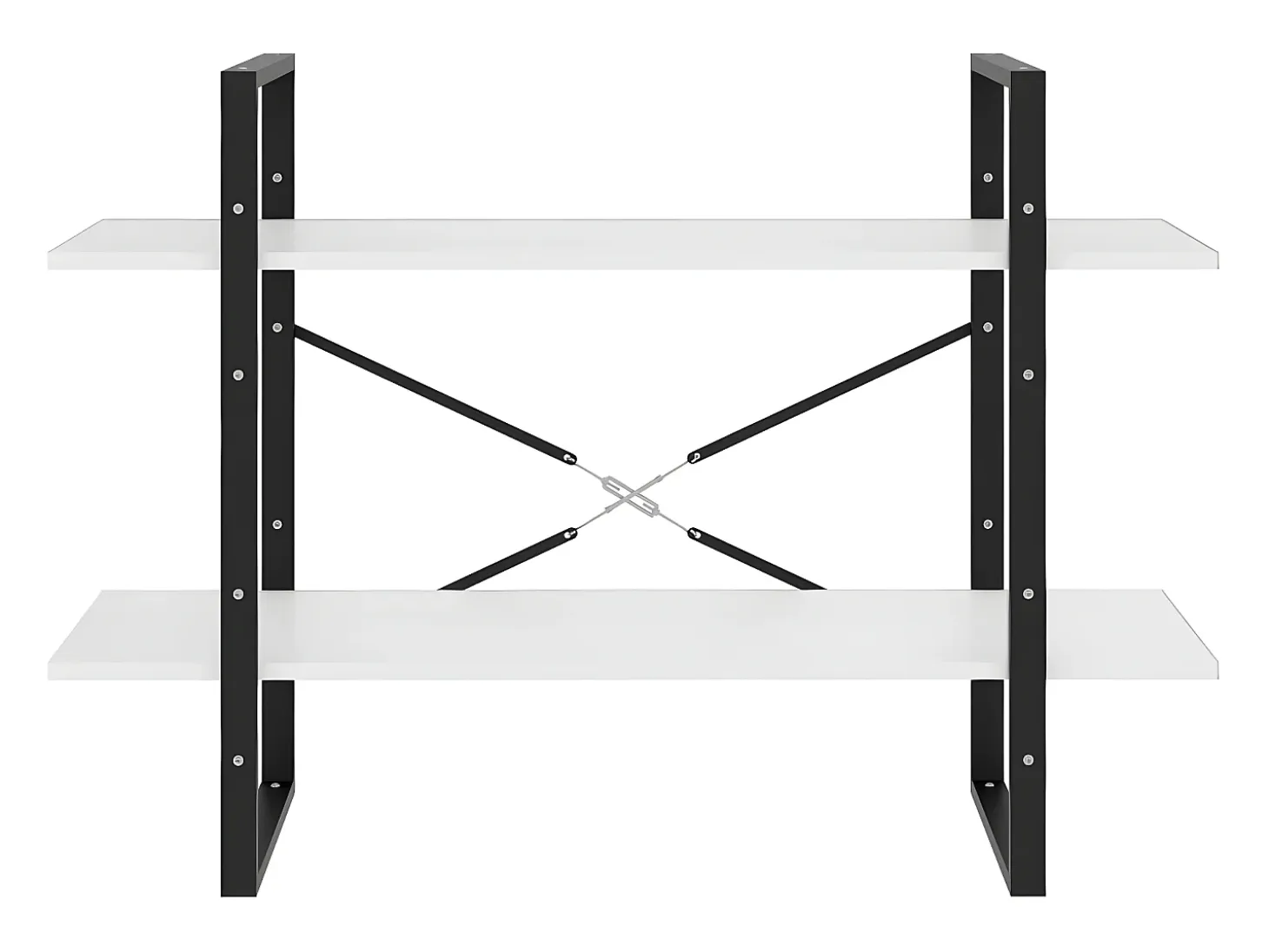 Estantería de 2 niveles madera contrachapada blanco 100x30x70cm