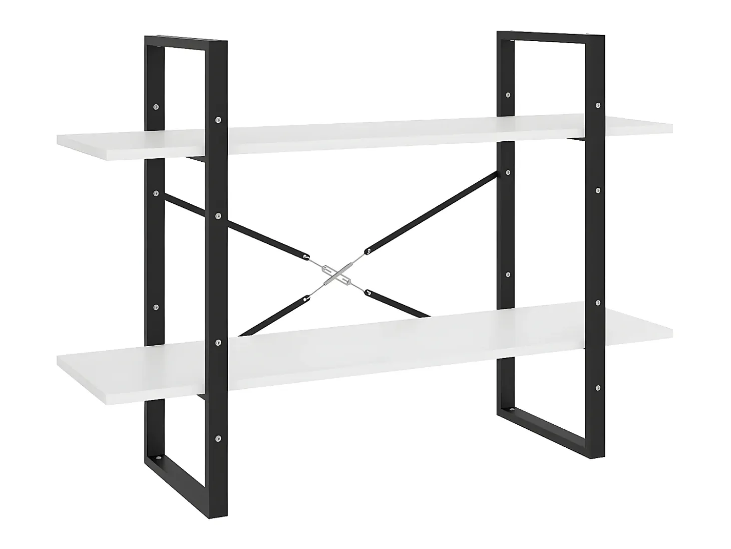 Estantería de 2 niveles madera contrachapada blanco 100x30x70cm