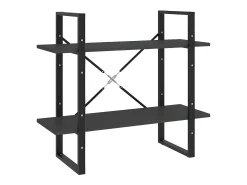 Estantería de 2 niveles madera contrachapada gris 80x30x70 cm