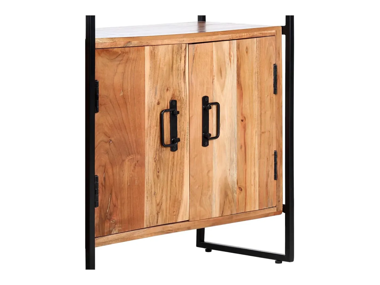 Estantería de 4 niveles madera maciza de acacia 80x30x180 cm