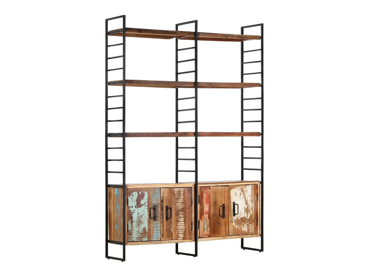 Estantería de 4 niveles madera maciza reciclada 124x30x180 cm