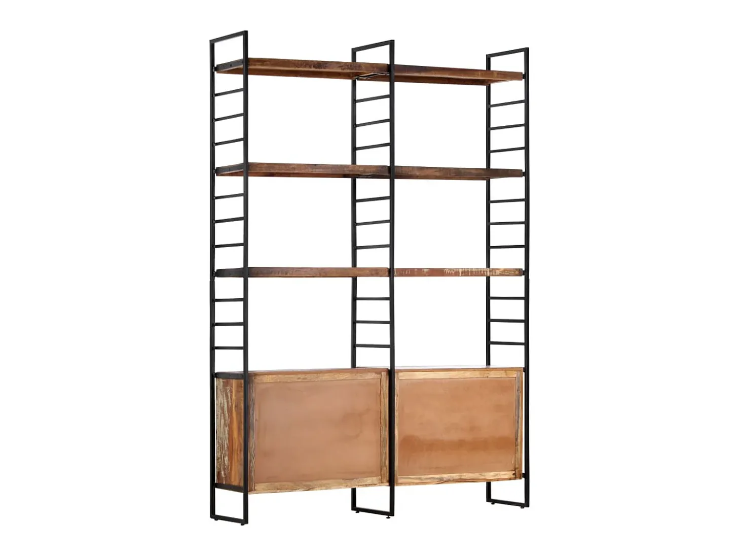 Estantería de 4 niveles madera maciza reciclada 124x30x180 cm