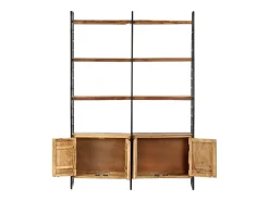 Estantería de 4 niveles madera maciza reciclada 124x30x180 cm