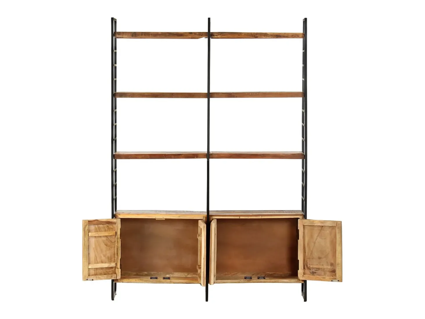 Estantería de 4 niveles madera maciza reciclada 124x30x180 cm