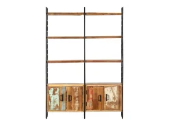 Estantería de 4 niveles madera maciza reciclada 124x30x180 cm