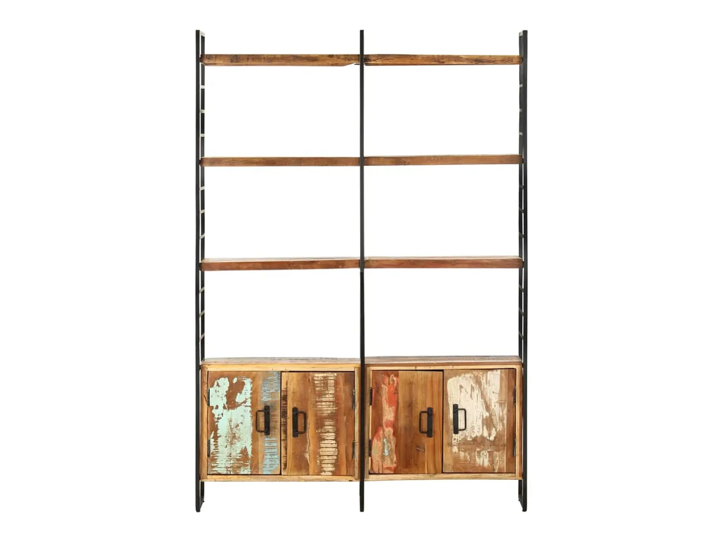 Estantería de 4 niveles madera maciza reciclada 124x30x180 cm
