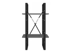Estantería de 2 niveles madera contrachapada gris 40x30x70 cm