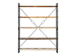 Estantería de 5 niveles madera maciza reciclada 140x30x180 cm