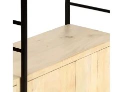 Estantería de 4 niveles madera maciza de mango 80x30x180 cm