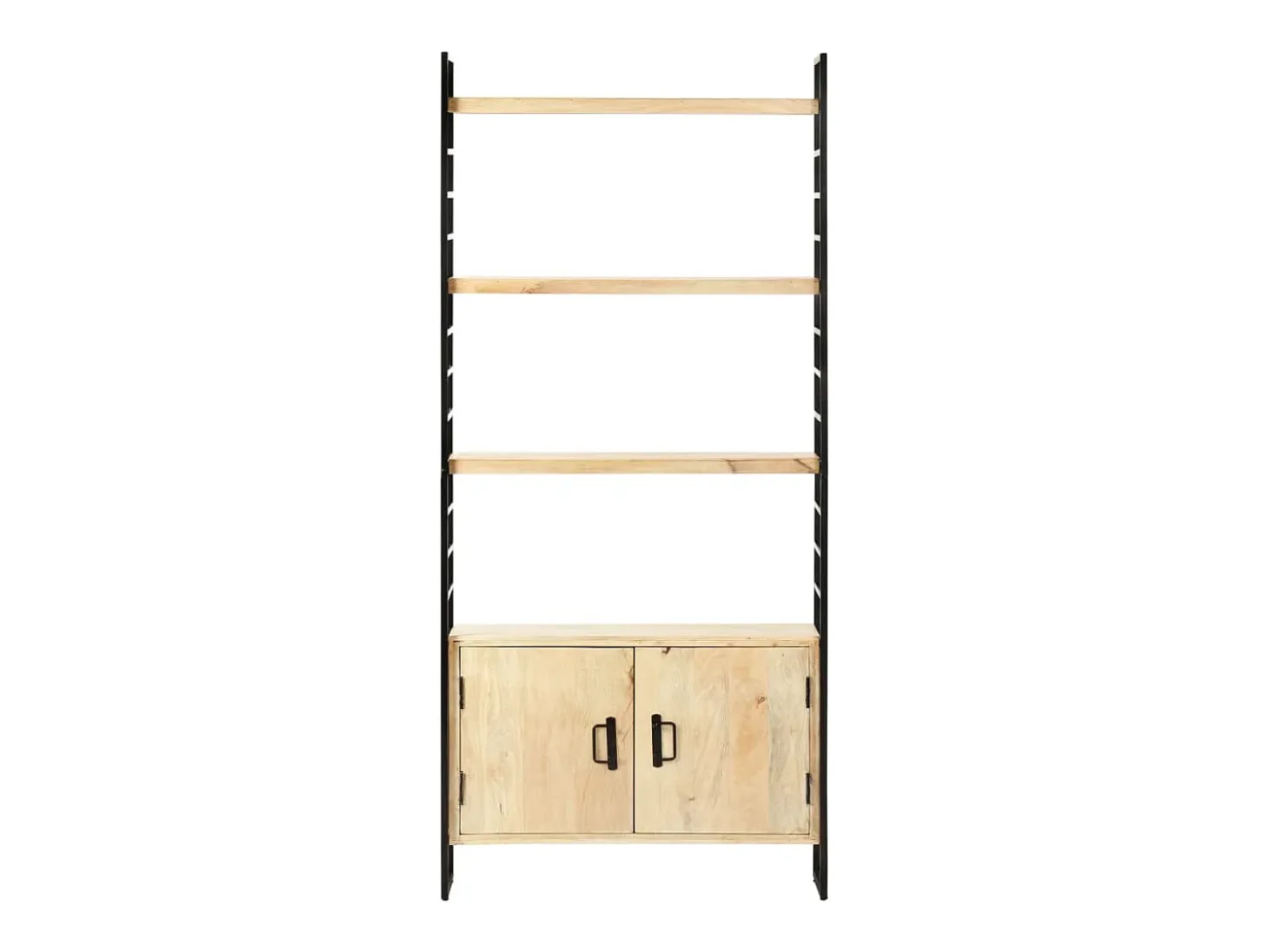 Estantería de 4 niveles madera maciza de mango 80x30x180 cm