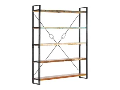 Estantería de 5 niveles madera maciza reciclada 140x30x180 cm