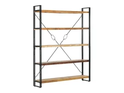 Estantería de 5 niveles madera maciza reciclada 140x30x180 cm