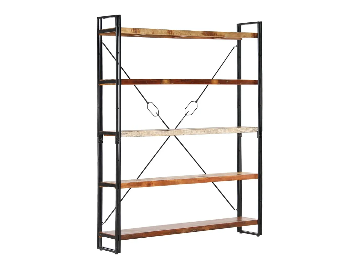 Estantería de 5 niveles madera maciza reciclada 140x30x180 cm