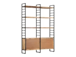 Estantería de 4 niveles madera de mango rugosa 124x30x180 cm