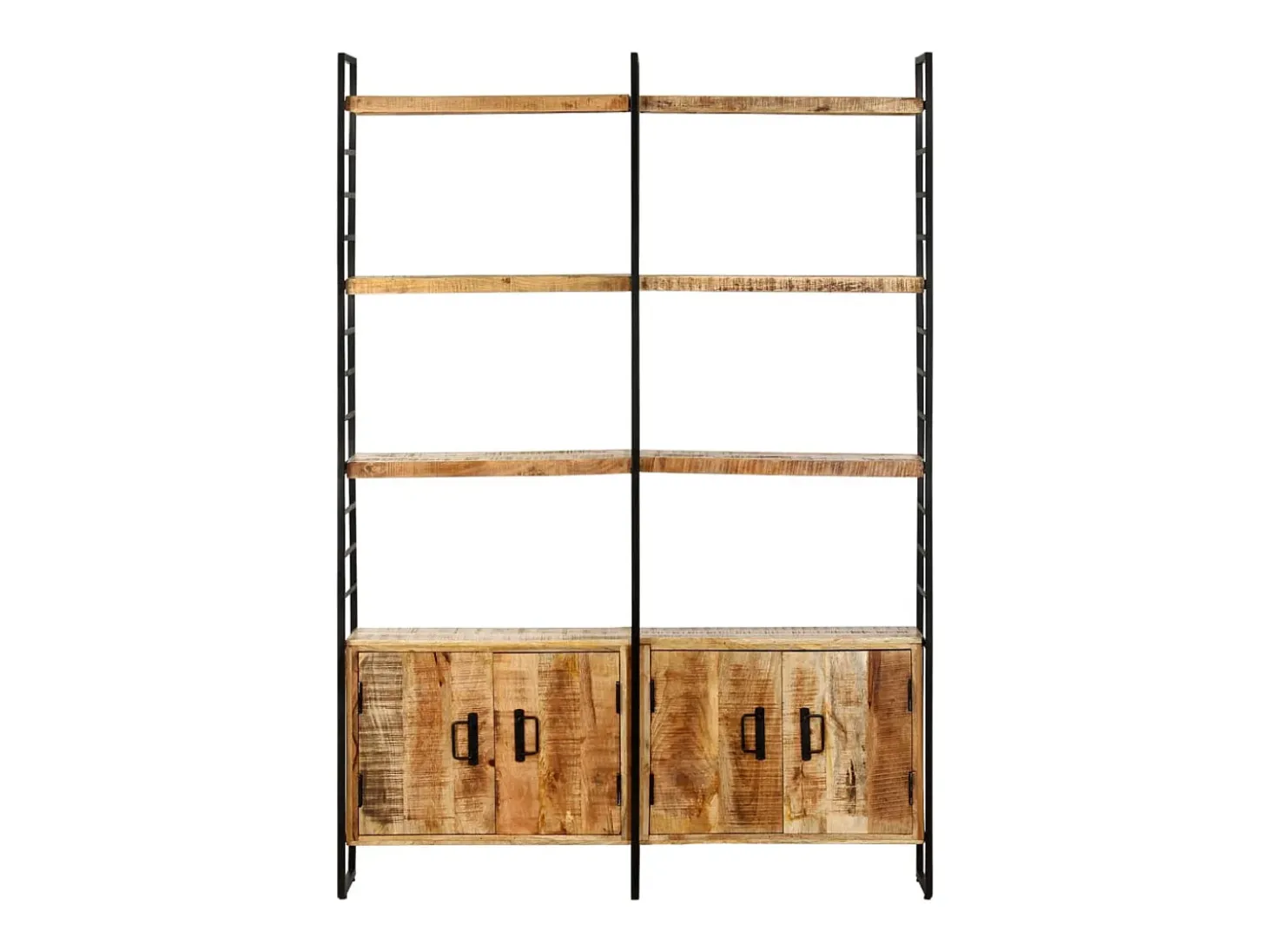 Estantería de 4 niveles madera de mango rugosa 124x30x180 cm
