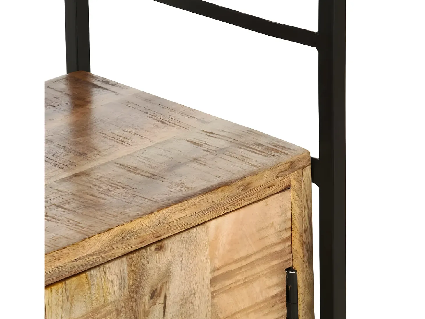 Estantería de 4 niveles madera de mango rugosa 124x30x180 cm