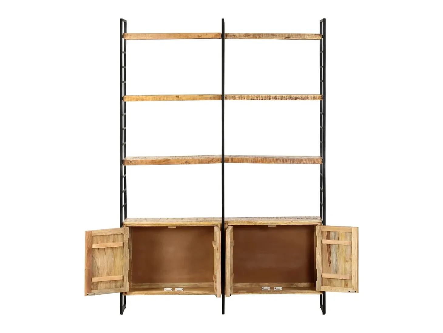 Estantería de 4 niveles madera de mango rugosa 124x30x180 cm