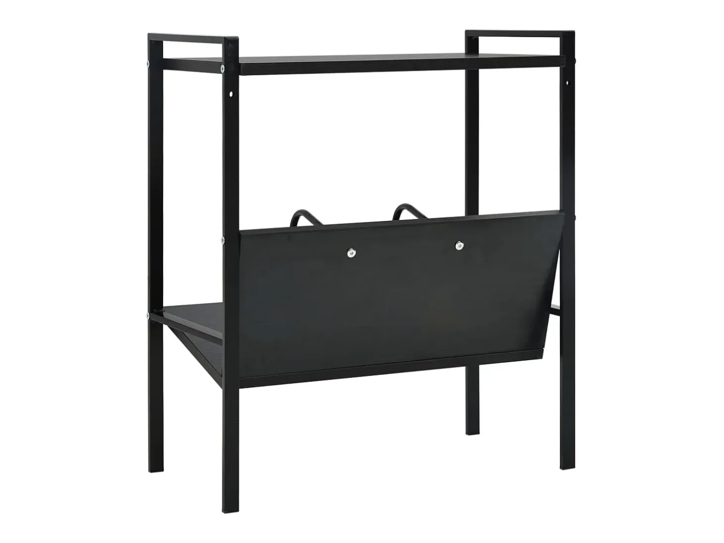 Estantería de 2 niveles madera de ingeniería negro 52x28x59 cm