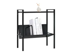 Estantería de 2 niveles madera de ingeniería negro 52x28x59 cm
