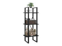 Estantería de 3 niveles madera contrachapada gris 40x30x105 cm
