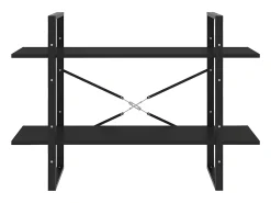 Estantería de 2 niveles madera contrachapada negro 100x30x70 cm