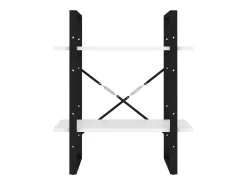 Estantería de 2 niveles madera contrachapada blanco 60x30x70 cm