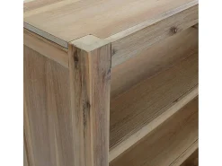 Estantería de 6 niveles madera maciza de acacia 80x30x170 cm