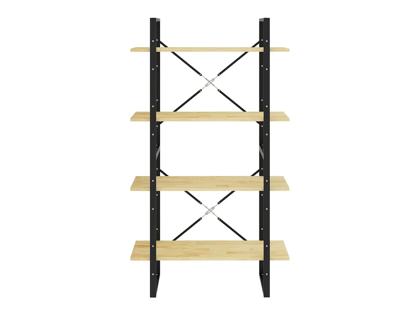 Estantería de 4 niveles madera maciza de pino 80x30x140 cm