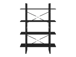 Estantería de 4 niveles madera contrachapada negro 100x30x140cm