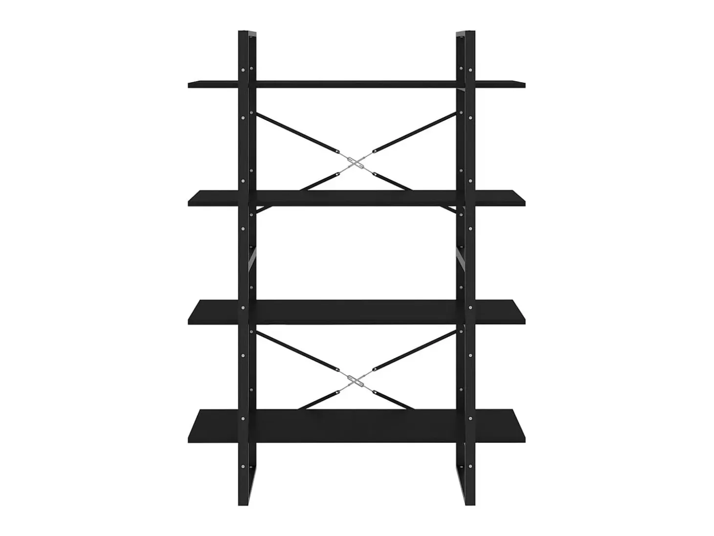 Estantería de 4 niveles madera contrachapada negro 100x30x140cm