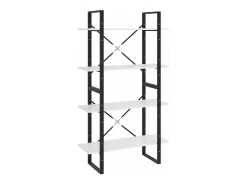 Estantería de 4 niveles madera contrachapada blanco 80x30x140cm