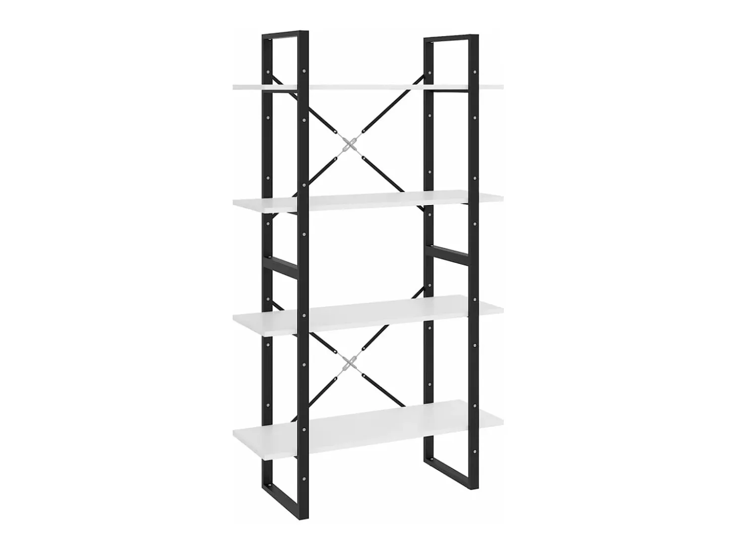 Estantería de 4 niveles madera contrachapada blanco 80x30x140cm