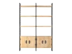 Estantería de 4 niveles madera maciza de mango 124x30x180 cm